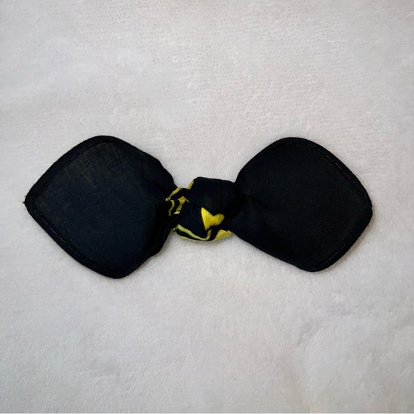 Black and Yellow Knot Bandana Knotted Hair Bow - Picture 7 of 11